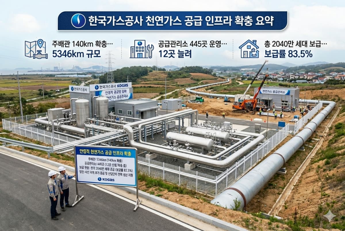 한국가스공사, 주배관 5346km로 공급망 확충