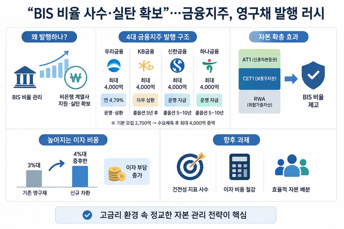 4 대 금융지주, 영구채 발행 러시
