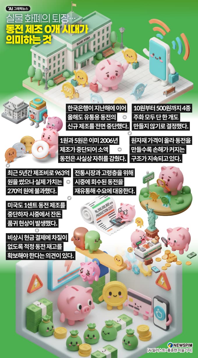 실물 화폐 퇴장, 동전 제조 0개 시대 의미