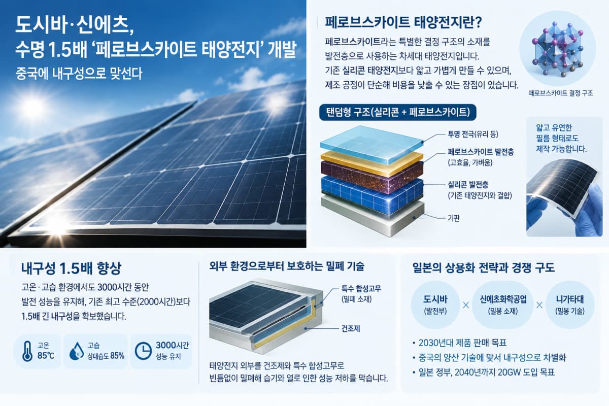 도시바·신에츠, 내구성 강화 페로브스카이트 개발