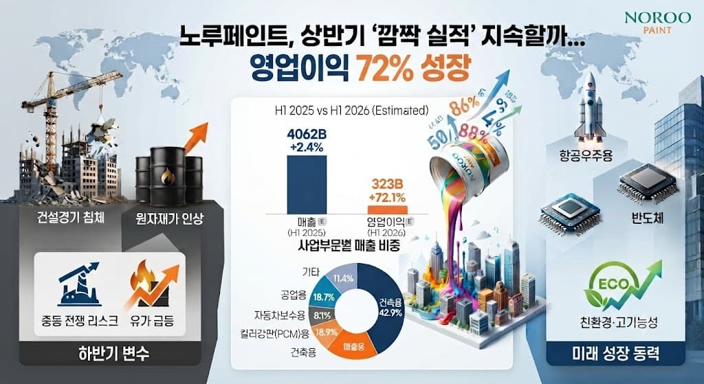 노루페인트, 상반기 영업이익 72% 급증
