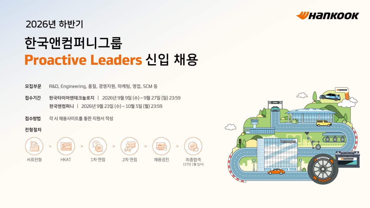 한국앤컴퍼니, 34개 부문 신입 채용
