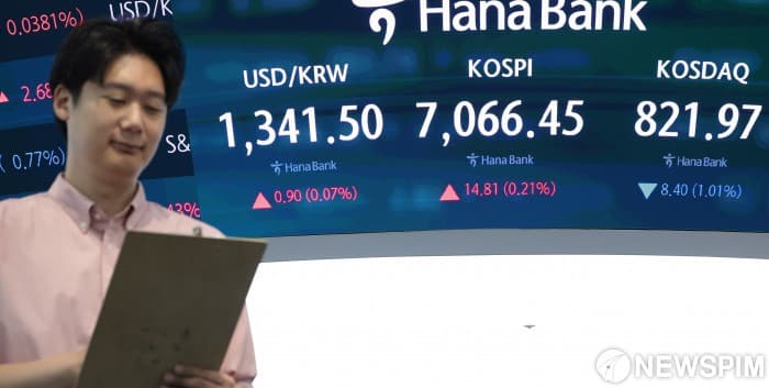 코스피, 외국인 2.7조 매도 속 7000선 유지