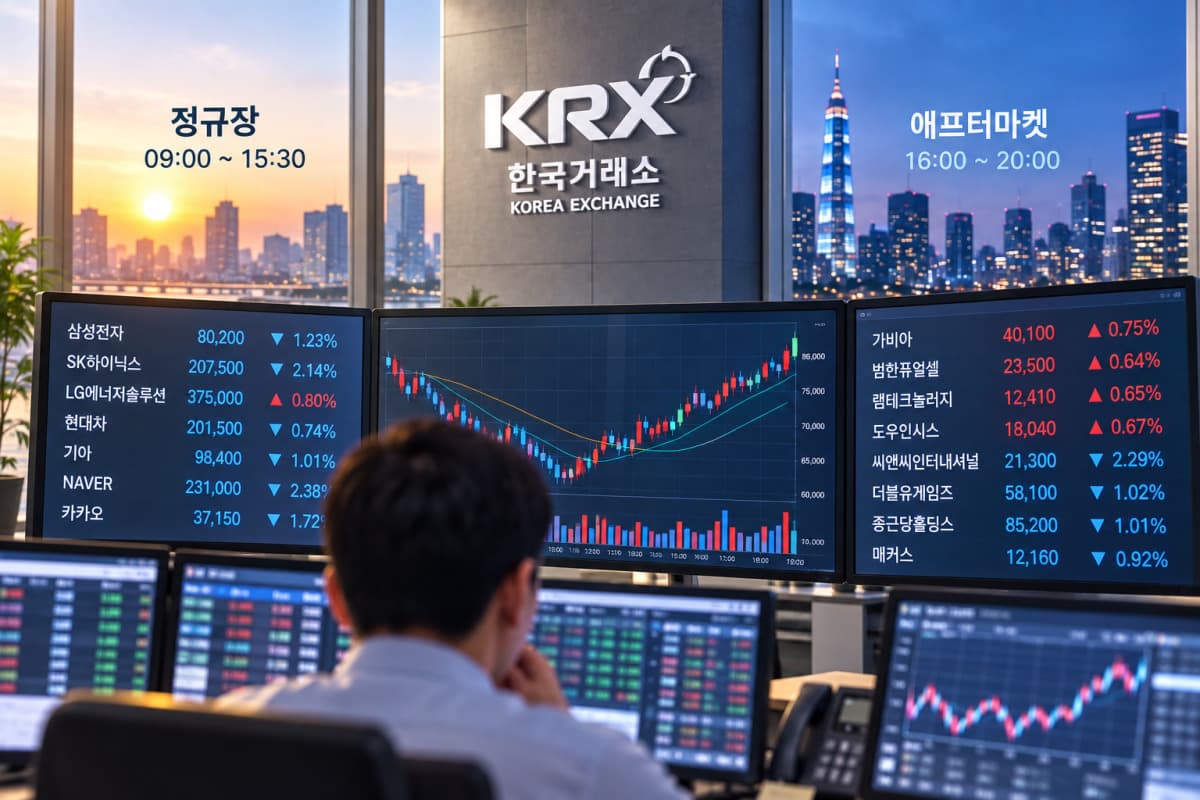 KRX 애프터마켓 첫 거래, 정규장과 흐름 엇갈려