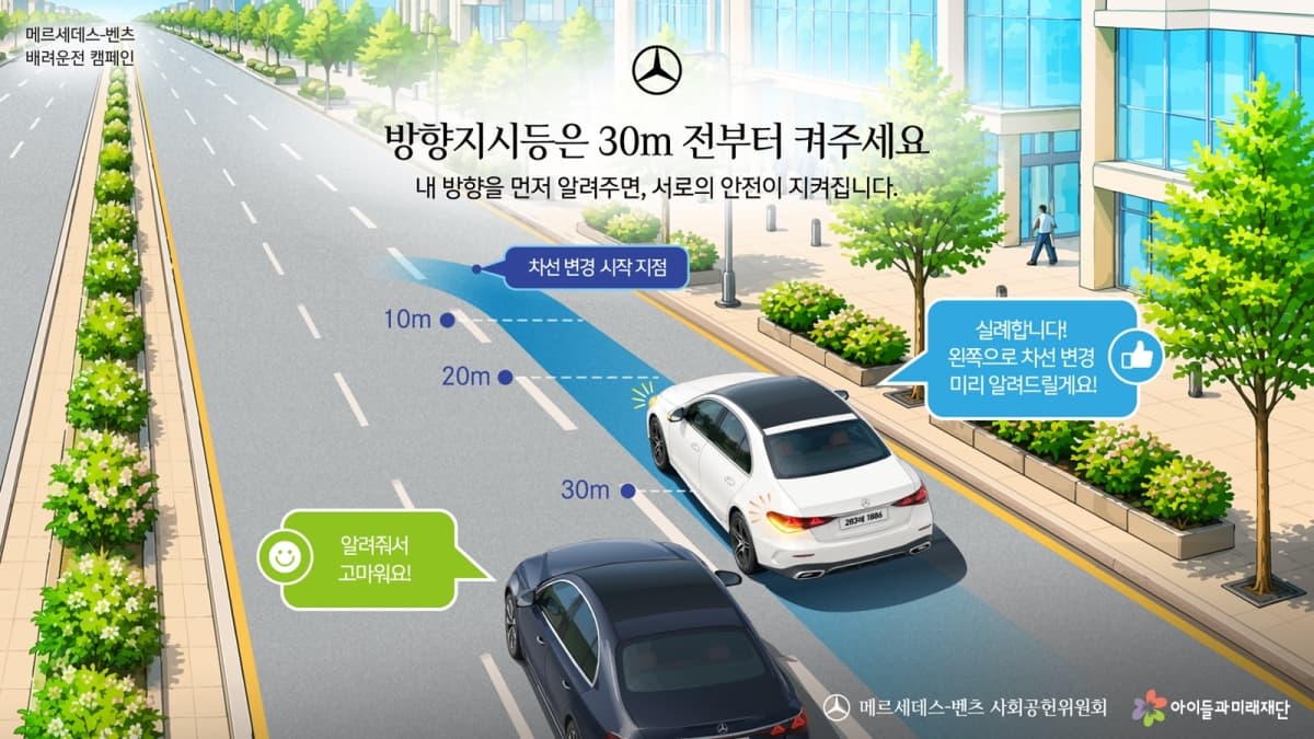 벤츠, 배려운전 2차 캠페인 도심 주행으로 확대