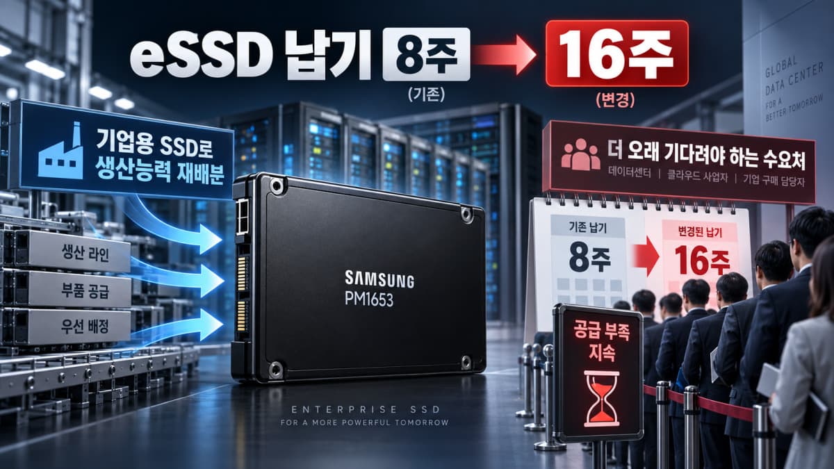 AI 수요로 eSSD 납기 16주 연장