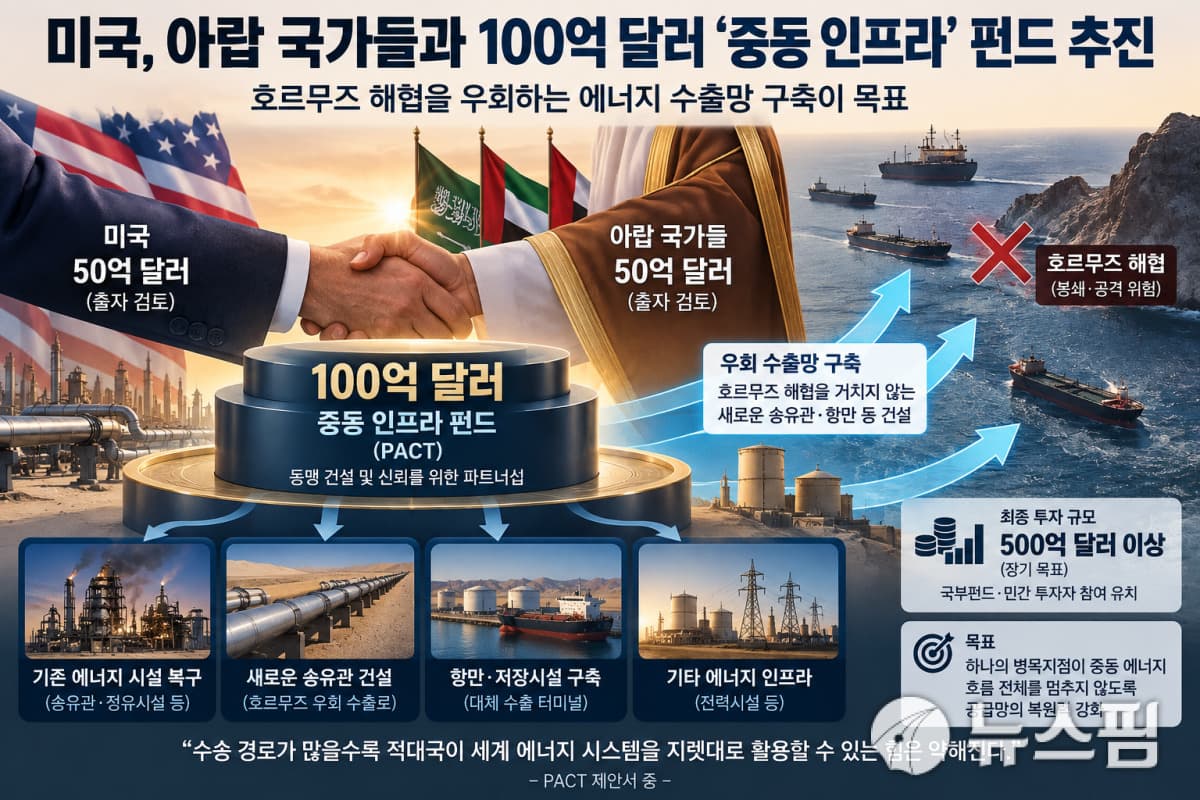 미국, 아랍국과 100억달러 중동 인프라 펀드 추진