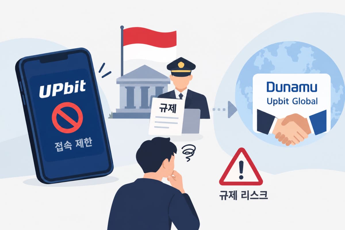 업비트 인니 두 달 먹통, 두나무 글로벌 확장 규제 리스크 부각