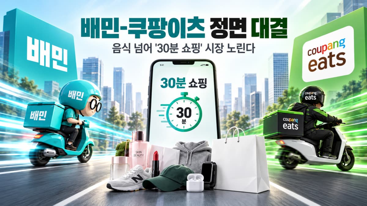 배민·쿠팡이츠, 30분 쇼핑 경쟁 격화