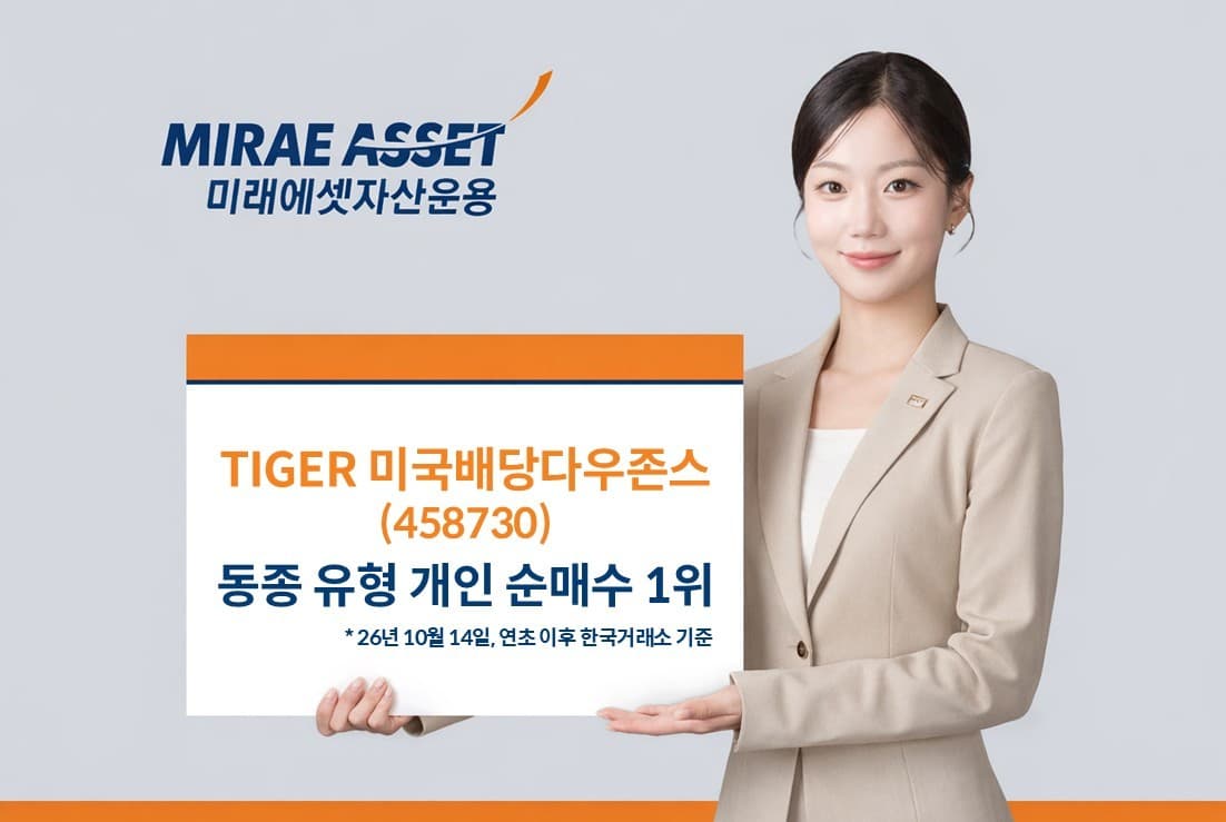 TIGER 미국배당다우존스 ETF, 개인 순매수 1위