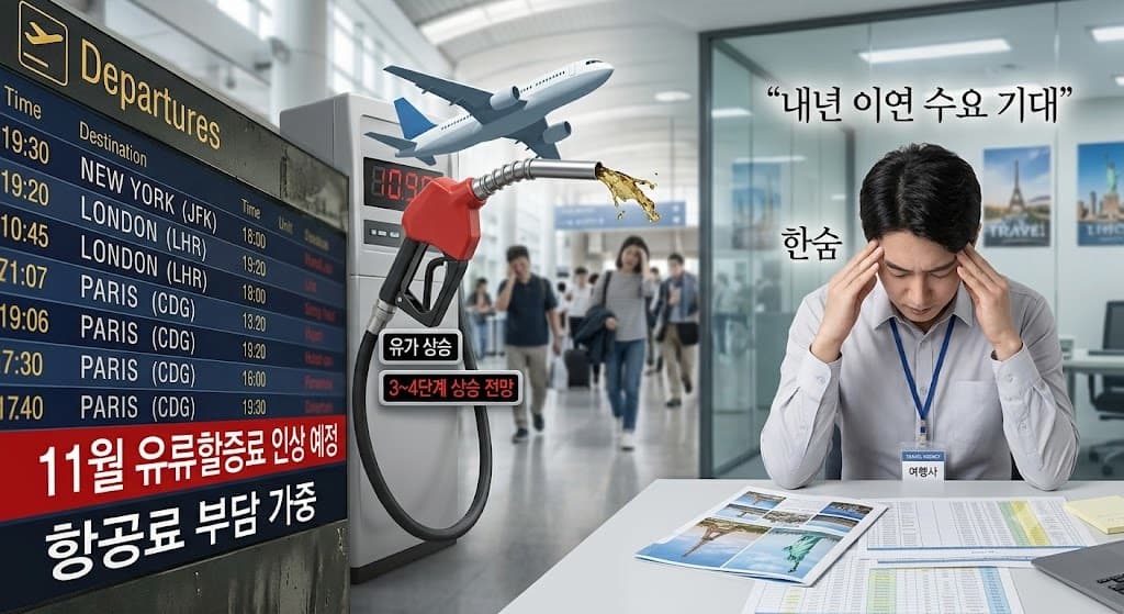 11월 유류할증료 3~4단계 인상, 여행업계 부담 가중