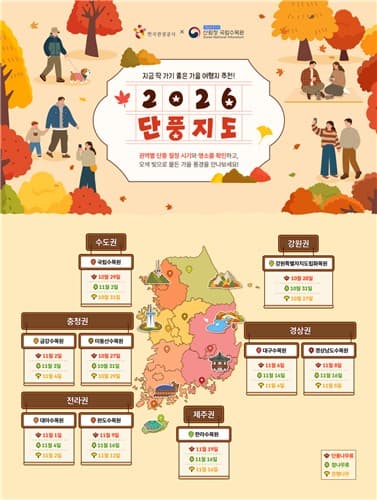 관광공사, 2026 단풍지도 공개