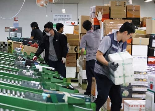 청주우편집중국, 추석 물량 폭증에 24시간 가동