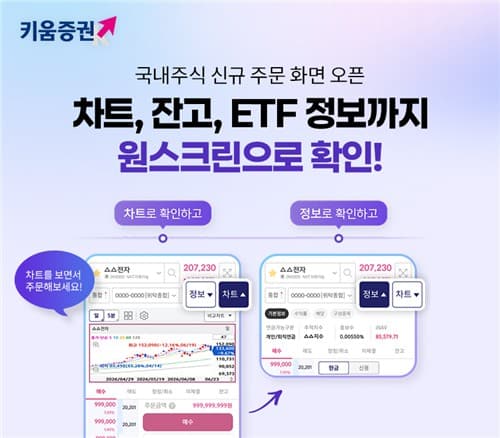 키움증권, 영웅문S# 국내주식 주문 화면 개편