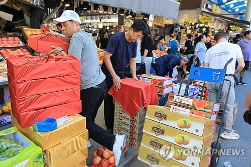 추석 제수용품 4인 기준 30만9천원, 3주 전보다 1.2% 하락