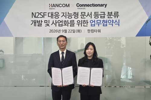 한컴위드, 커넥셔너리와 AI 문서 분류 개발 협약