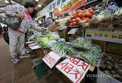 9월 농산물 4% 하락, 축산물 3.7% 상승