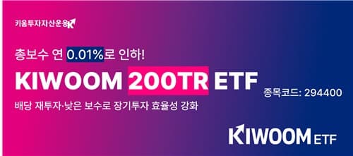 키움운용, KIWOOM 200TR ETF 보수 인하