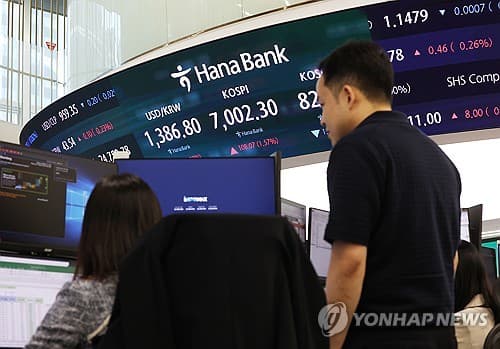 삼성전자 4.6% 급등에 코스피 장중 7000선 돌파