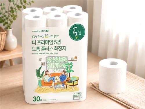 모닝글로리, 5겹 도톰 플러스 화장지 출시