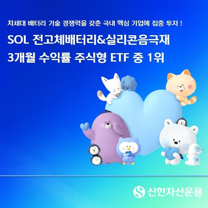 신한 SOL 전고체배터리 ETF, 3개월 수익률 22.76%